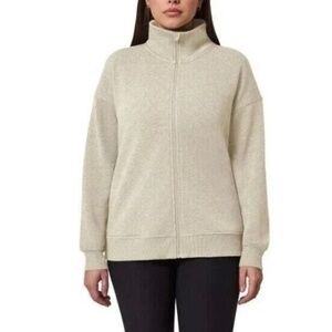 Mondetta Ladies' Fleece Interior, Full Zip Jacket, Beige/Irish Cream, Medium NWT